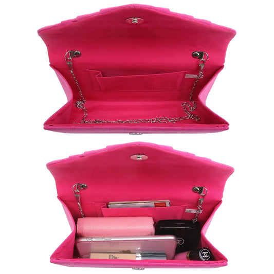 Women'S Evening Bag Pleated Envelope Clutch Handbag Wedding Party Bridal Purse